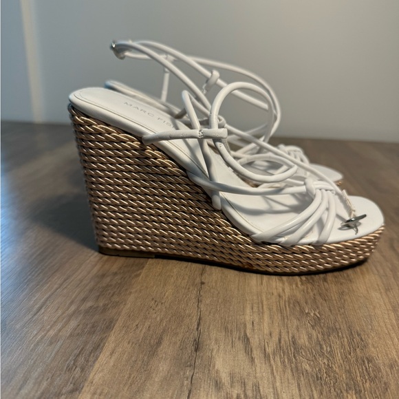 Marc Fisher Zarah Platform Wedge Sandals White size 8.5 - Picture 7 of 15